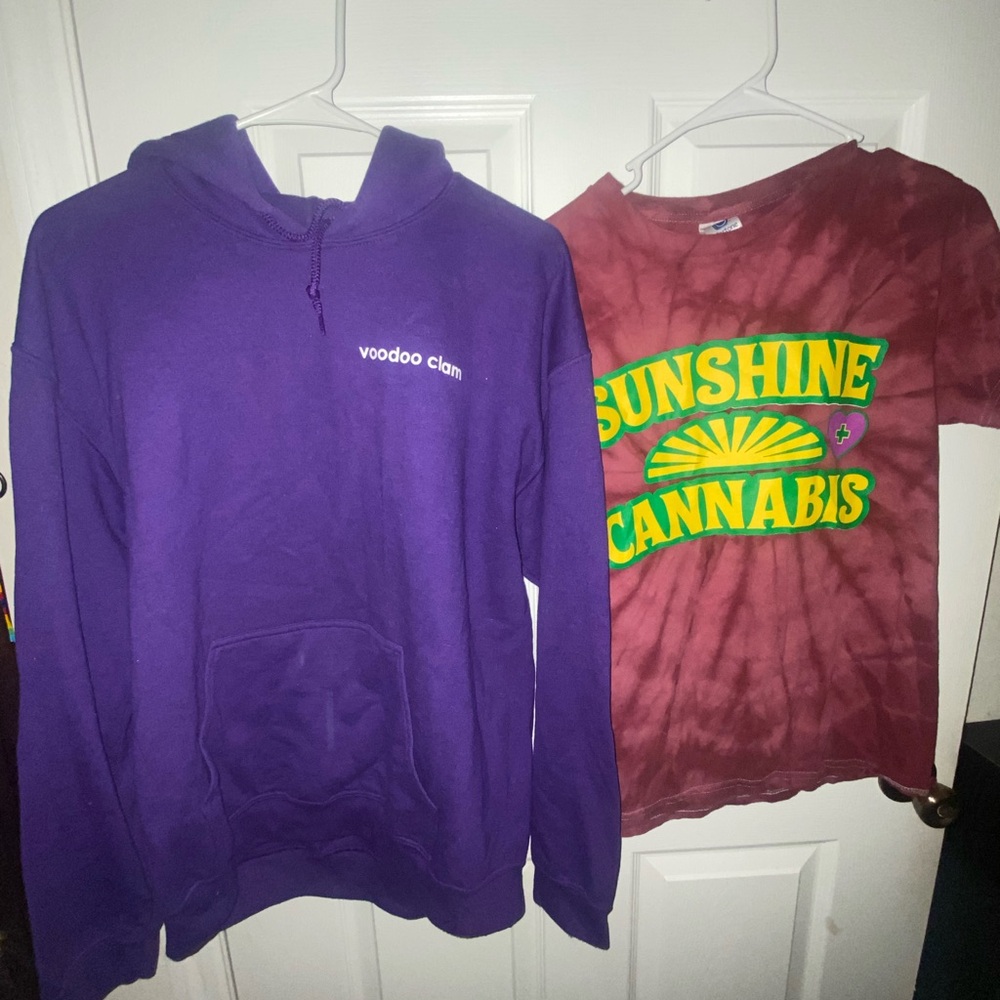 Purple Voodoo Clan Hoodie and Tie-Dye T-Shirt. Both included in price!